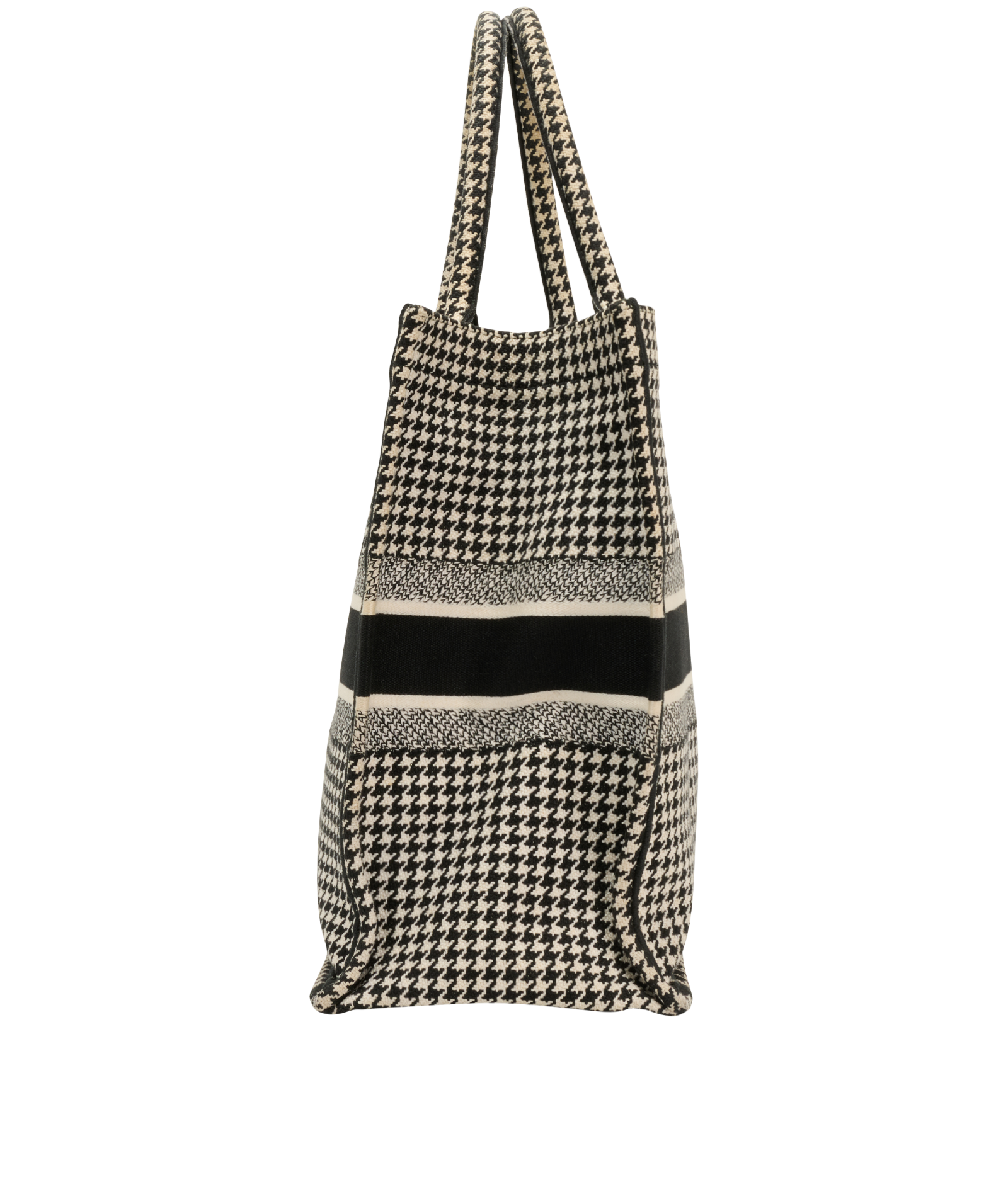 Large Book Tote, &pound;1,200, Handbags, Black/White, Canvas, Side view